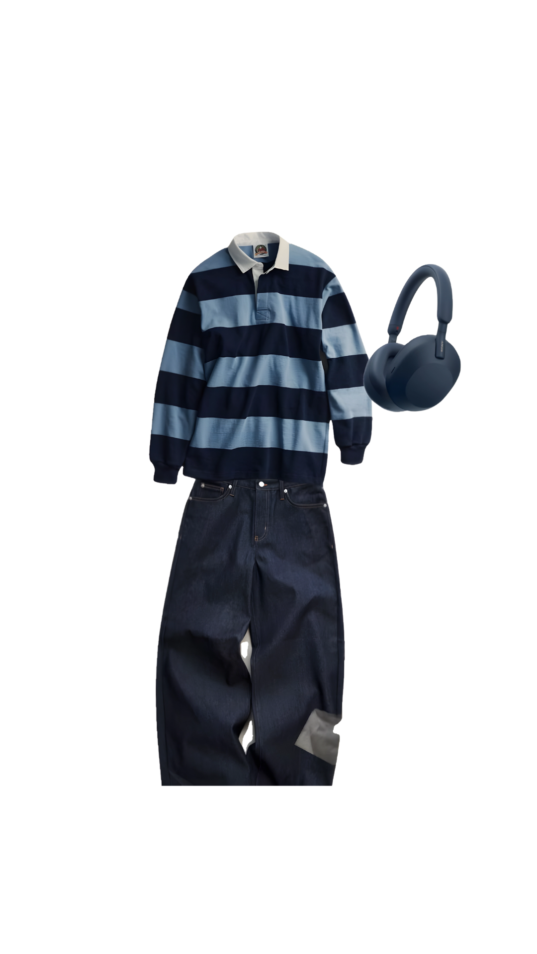 Washed Grey Henley and Relaxed Wide Leg Fit Moodboard